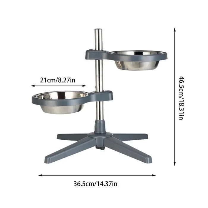 Elevated Pet Food Bowls Heights Adjustable Pet Raised Bowls For Food & Water