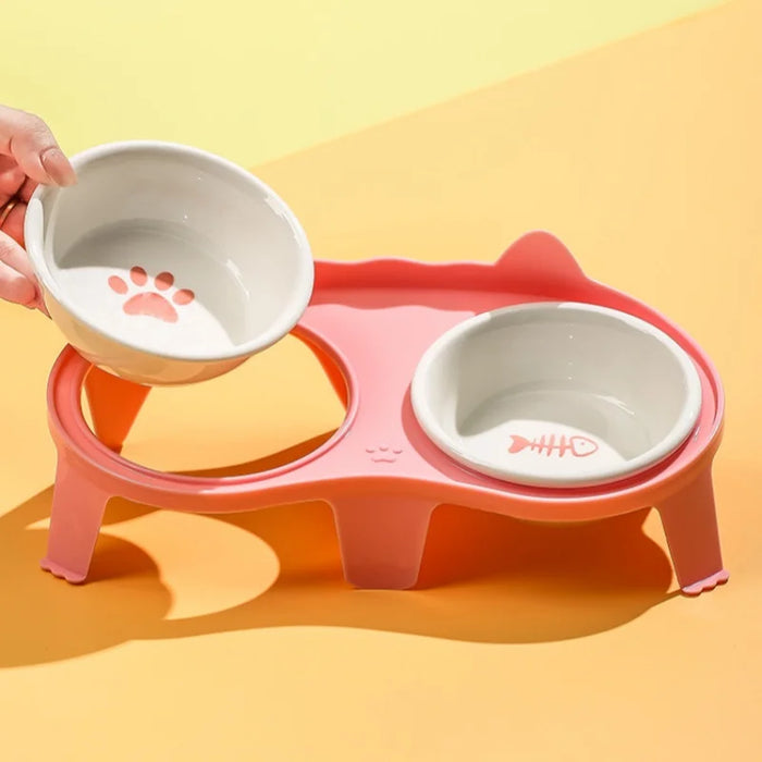 Colorful Ceramic Cat Bowl Puppy Kitty Pet Bowl