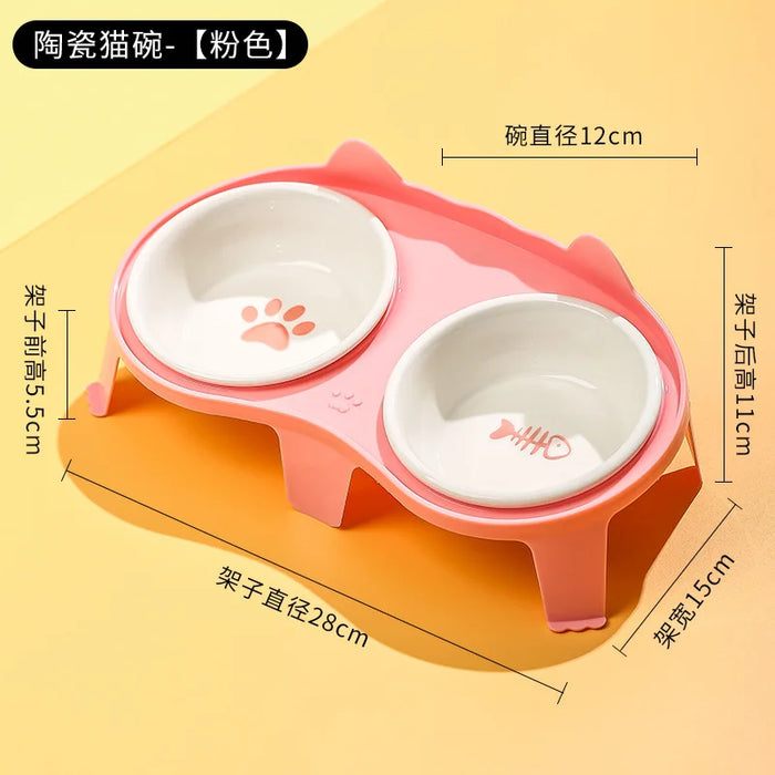 Colorful Ceramic Cat Bowl Puppy Kitty Pet Bowl