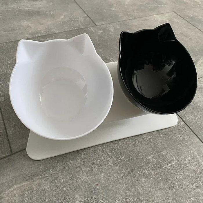 Double Cat Bowl  With Stand Pet Feeding Cat Water Bowl  For Dogs Feed