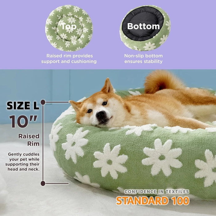 Donut Large Dog Bed Round Cat Beds for Indoor Cats