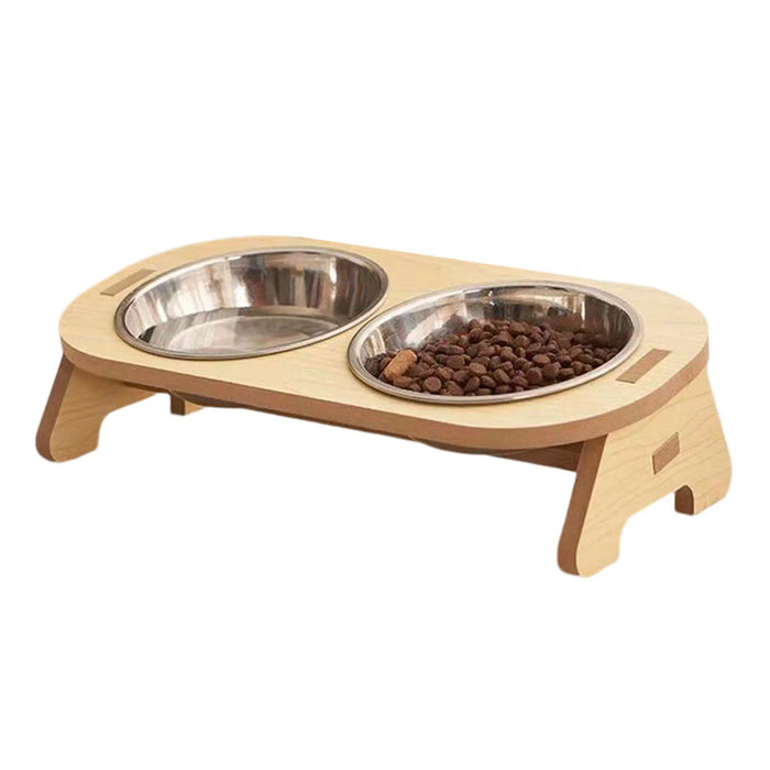 Tilted Single/Double Cat Stainless Steel Food Bowls