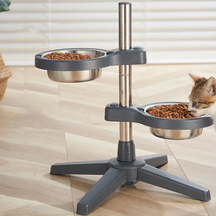 Elevated Pet Food Bowls Heights Adjustable Pet Raised Bowls For Food & Water