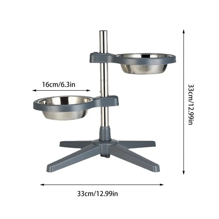 Elevated Pet Food Bowls Heights Adjustable Pet Raised Bowls For Food & Water