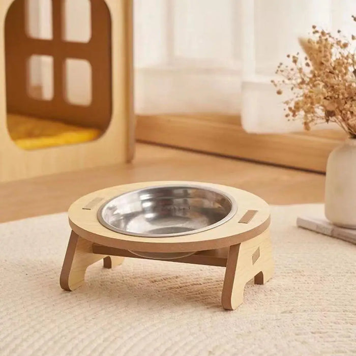 Tilted Single/Double Cat Stainless Steel Food Bowls