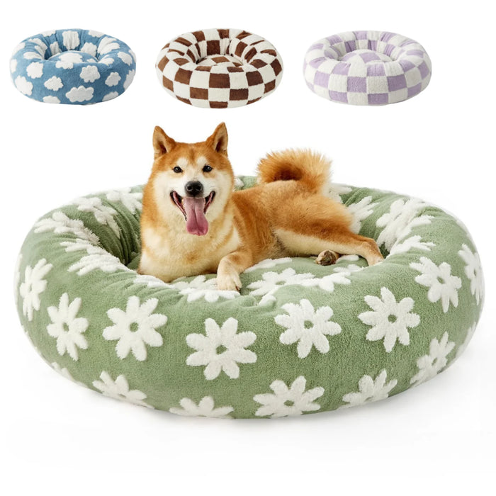 Donut Large Dog Bed Round Cat Beds for Indoor Cats